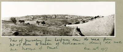 View of Jerusalem, 14th December 1917 by Capt. Arthur Rhodes